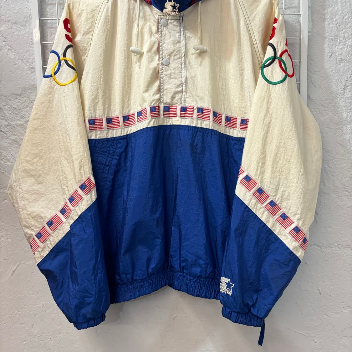 90s 스타터 올드스쿨 빈티지 애틀랜타 올림픽 아노락 자켓 M 상품이미지4