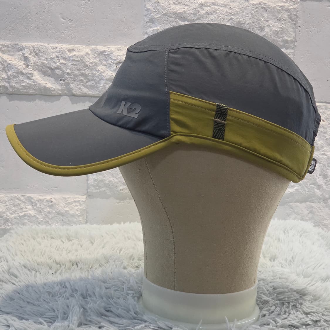 L4-7:K2 테크 라이트 하이킹 캡 그레이x라임 (조절가능58cm) 상품이미지3