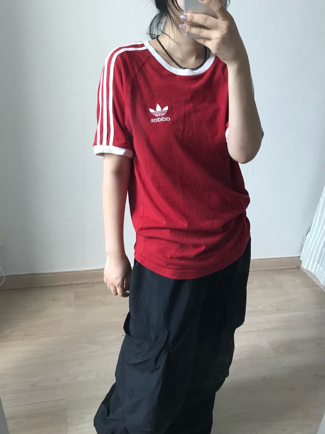 Adidas red track ringer half t-shirt 상품이미지4