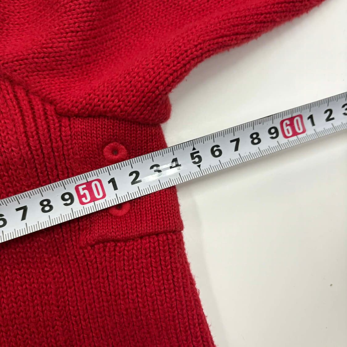 폴로 랄프로렌 레드 코튼 니트 집업 희귀져지(L) 상품이미지6