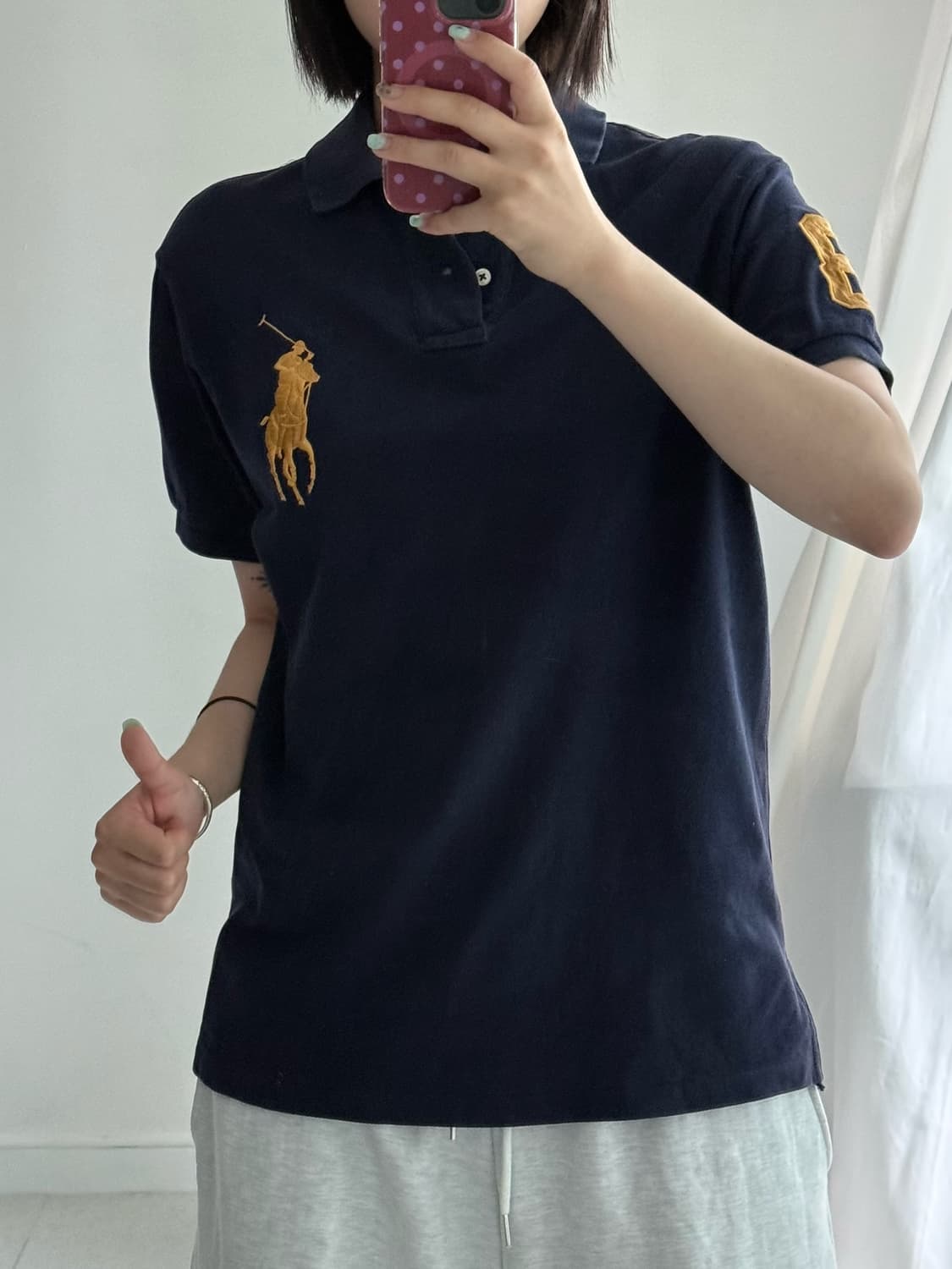 폴로 빅포니 네이비 골드 피케이 티셔츠 상품이미지3