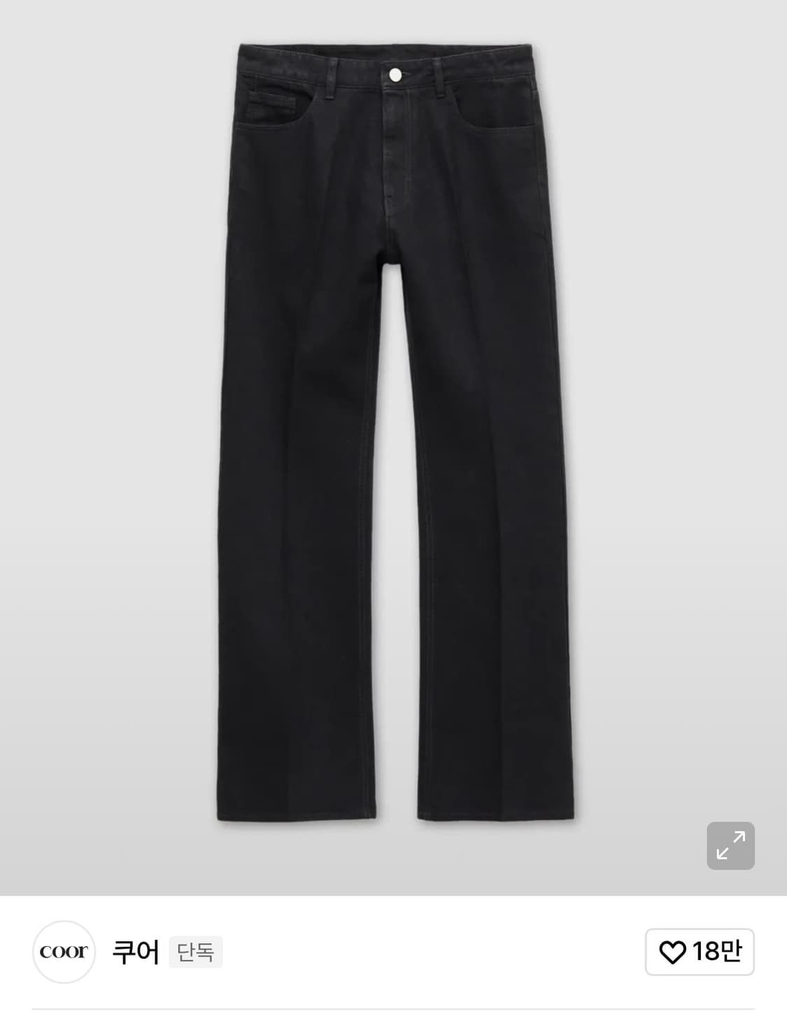 쿠어 슬림핏 플레어드 진스 블랙 L 새상품 상품이미지1