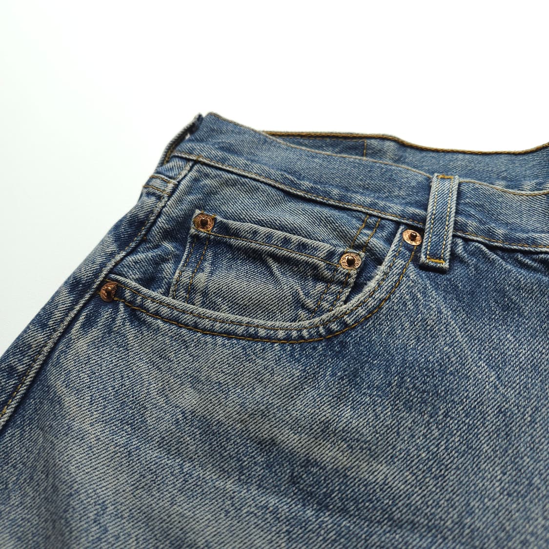 리바이스 501 버튼 플라이 워싱 데님 레귤러 팬츠 (L) 상품이미지5