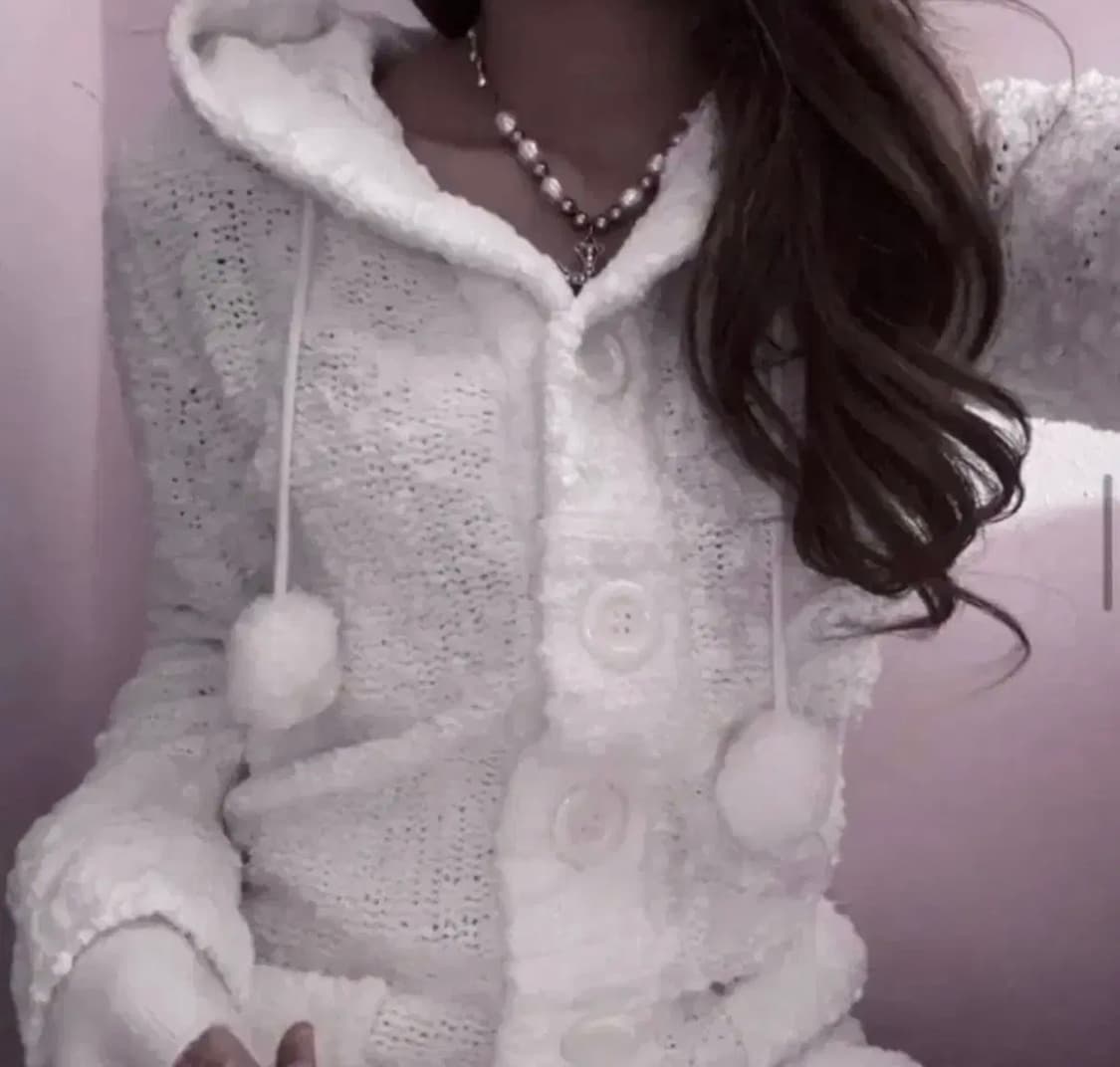 화이트 폼폼이 니트 원피스 로걀 달천 갸루 stc 진리 베이비베아 상품이미지1