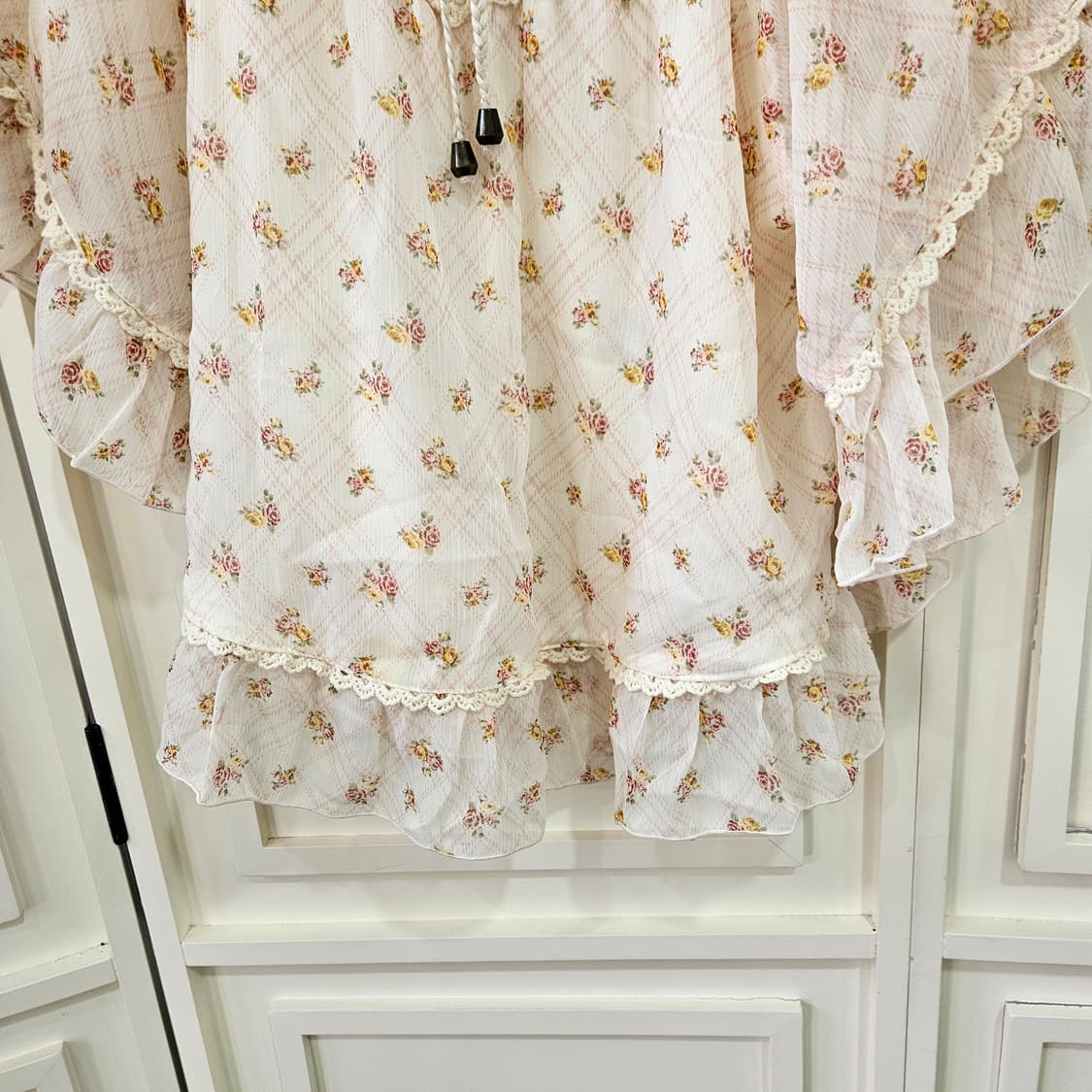 로즈 플라워 판쵸 블라우스 상품이미지4