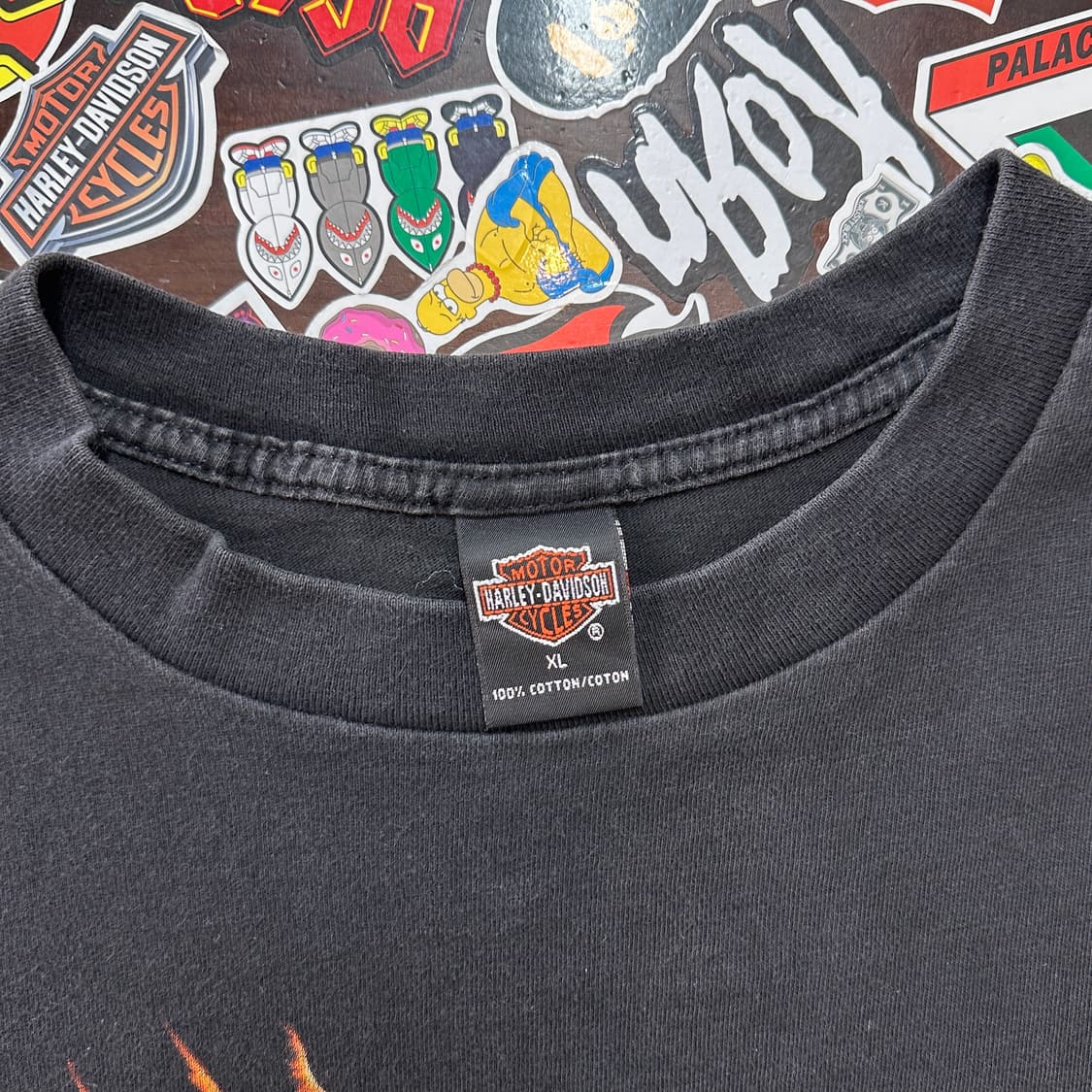 90s USA 할리데이비슨 이글 플레임 티셔츠 XL 상품이미지9
