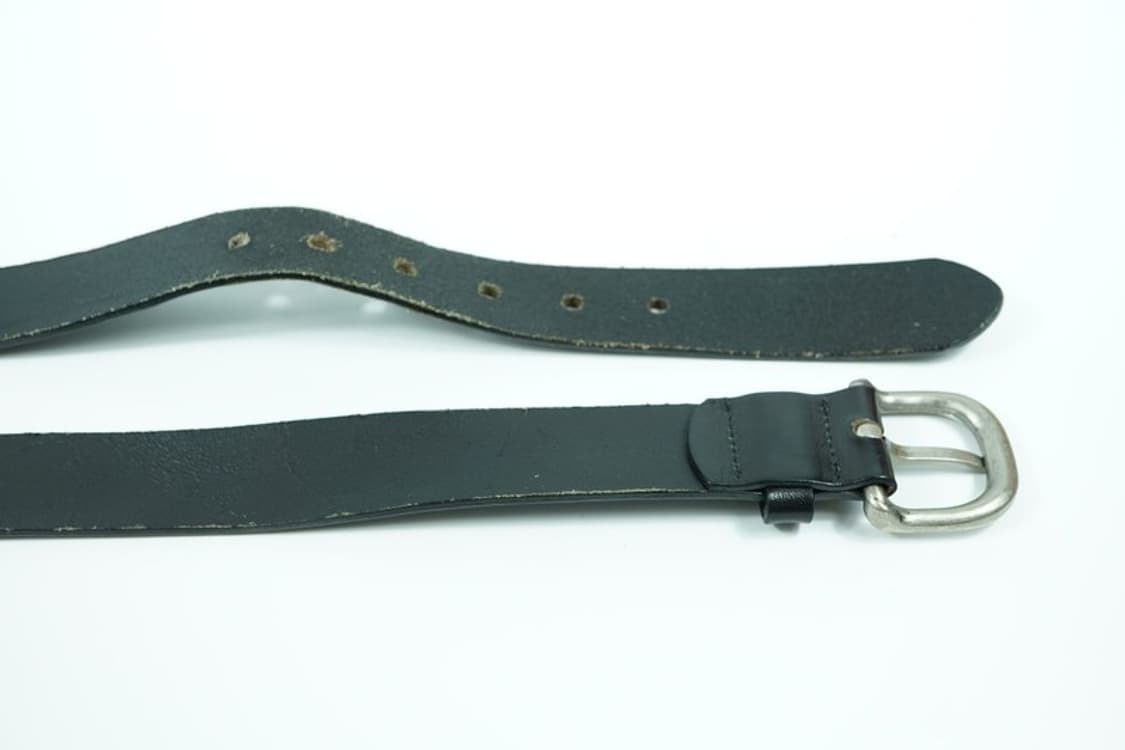 베이직 블랙 통가죽 실버 버클 벨트 상품이미지6