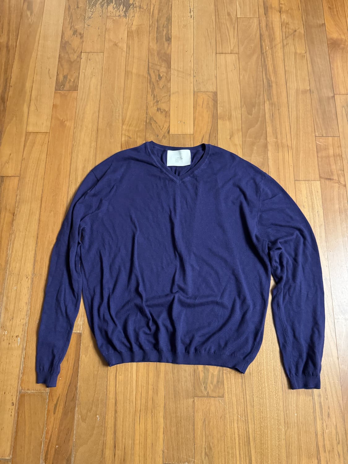 강정석 브이넥 니트 퍼플 상품이미지1