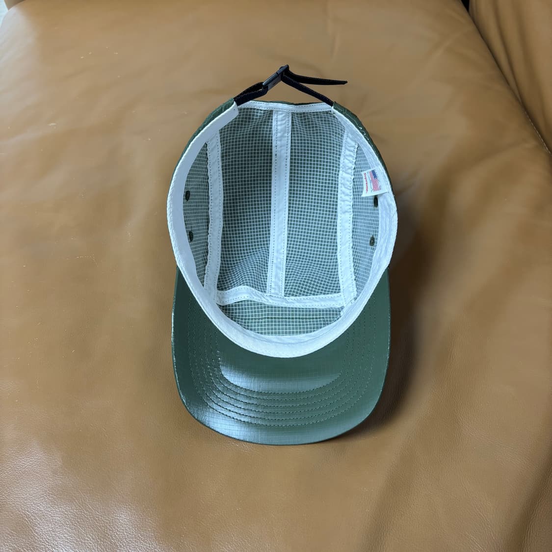 슈프림 캠프캡 모자 박스로고 글로스 립스탑 카키 상품이미지6