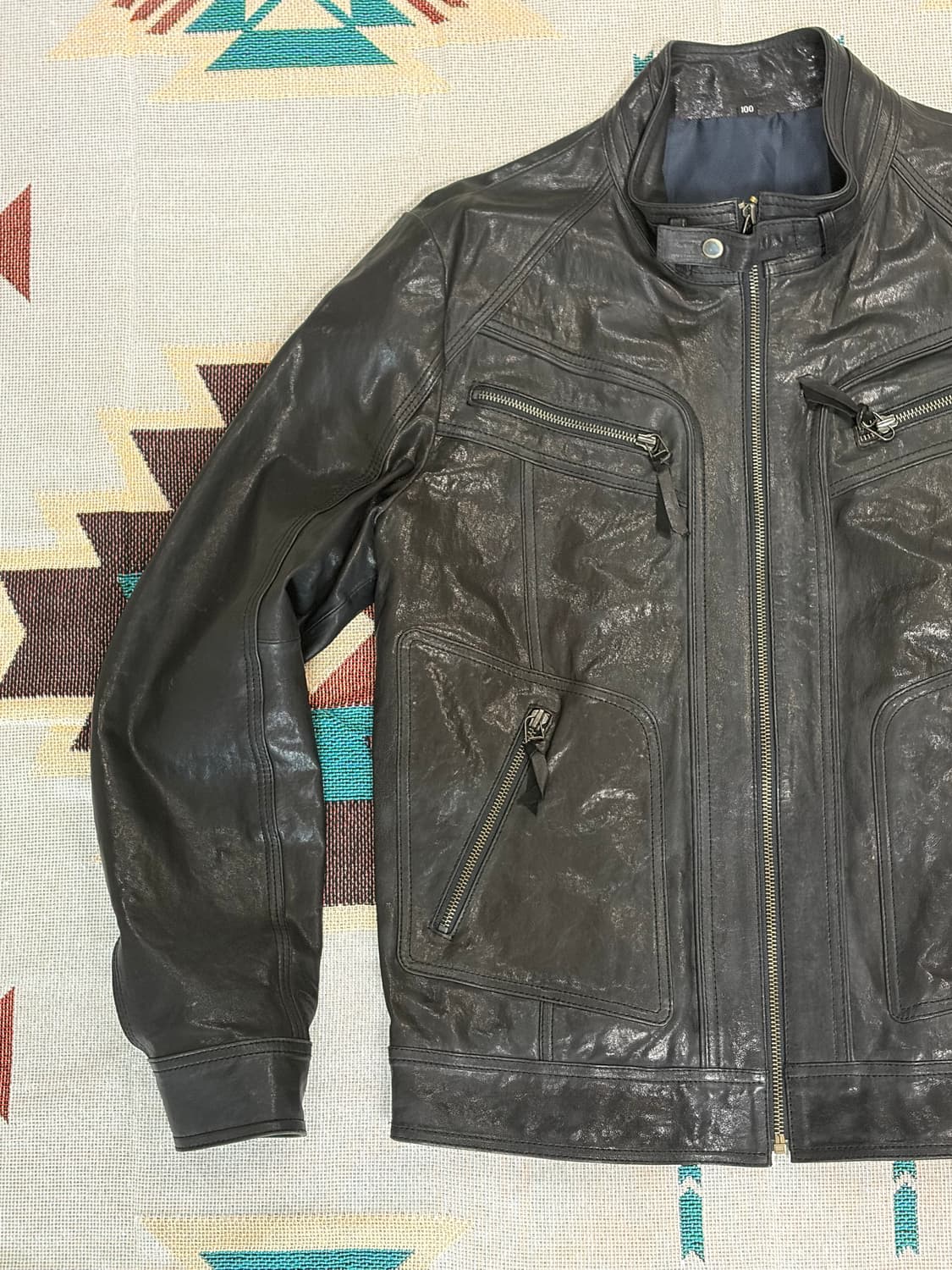 Embelli 양가죽 바이커 라이더 자켓 상품이미지3