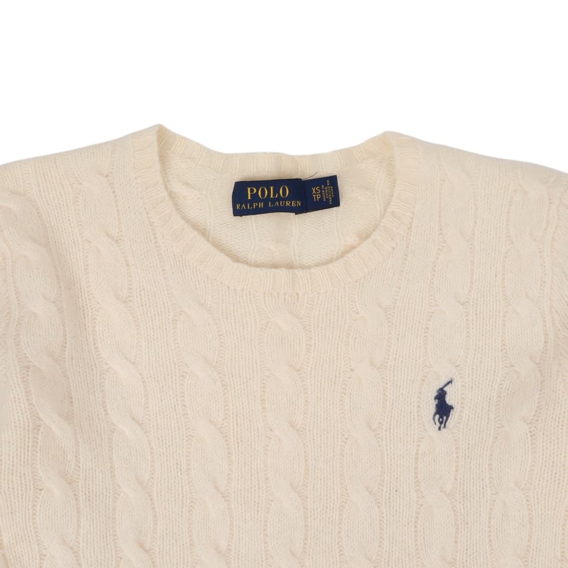 폴로 랄프로렌 우먼스 크림 울 캐시미어 케이블 니트 상품이미지2