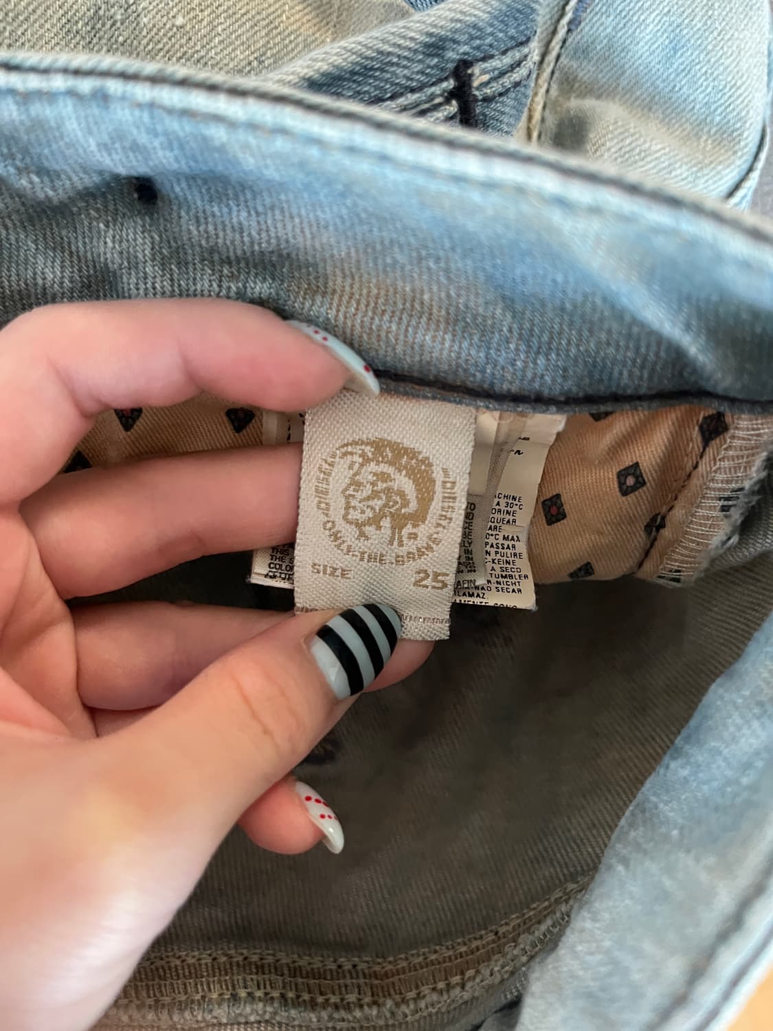 디젤 양가죽 멜빵 벨트 웨스턴 스타일 자수 데님 워싱 진 팬츠 청바지 상품이미지9