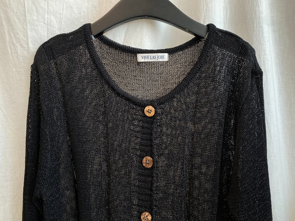 블랙 테이프얀 가디건(L) 상품이미지4