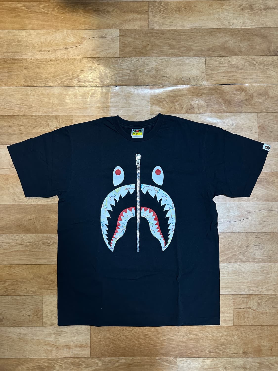 베이프 25ss 샤크 티셔츠 블랙 L 상품이미지1