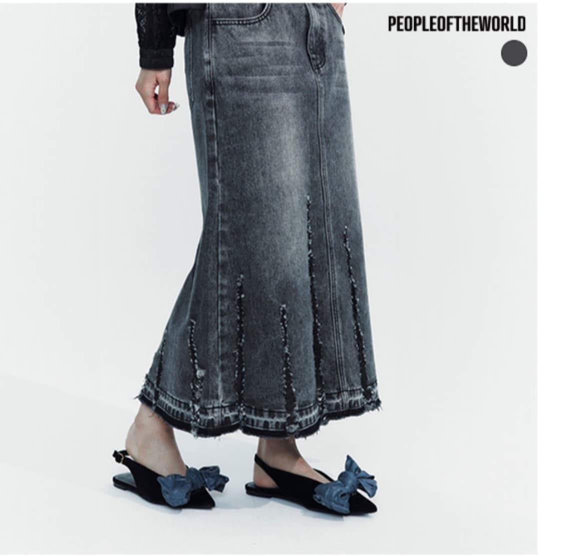 피플오브더월드 흑청 데미지 스커트(77) 상품이미지1