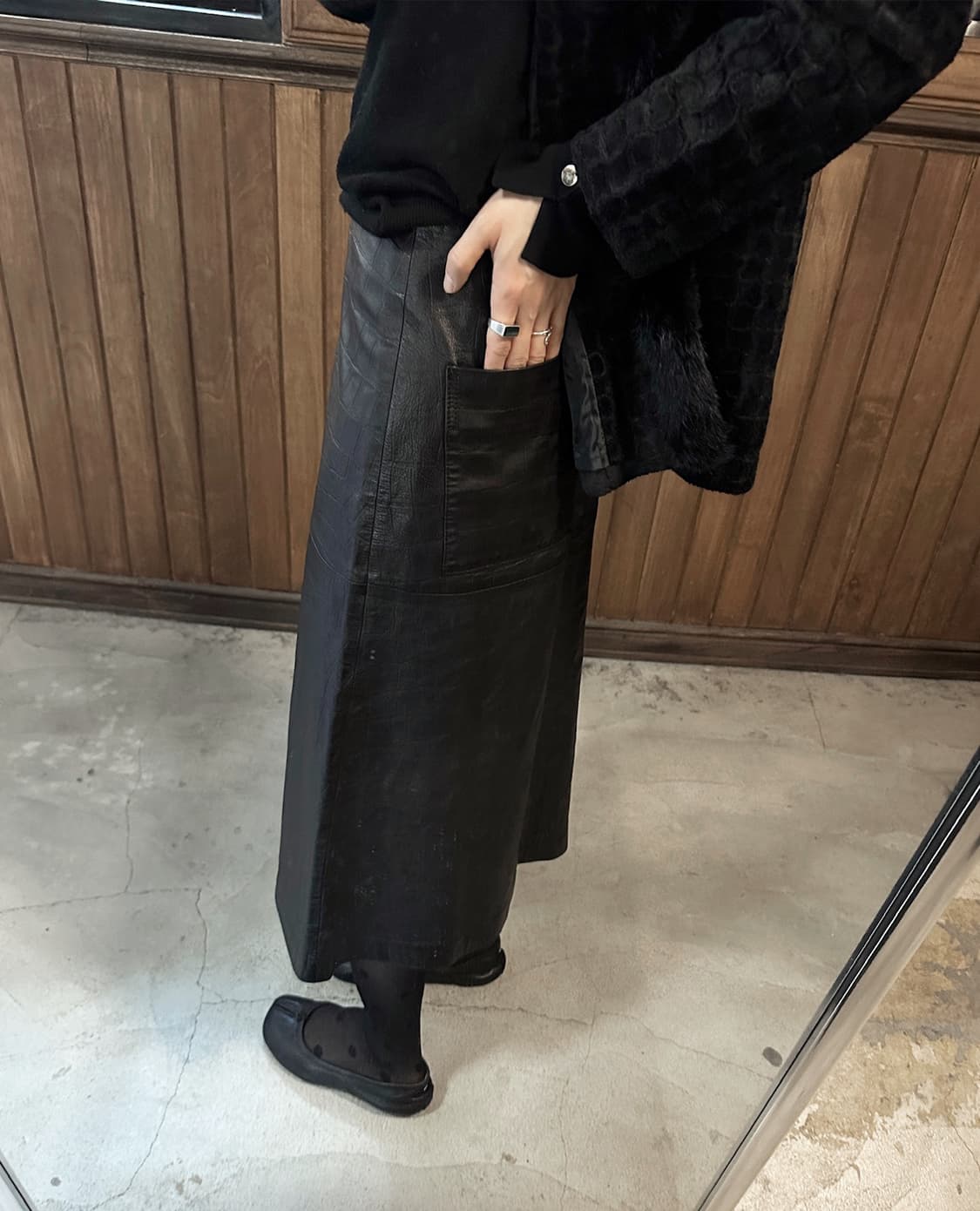 DES PRES leather skirt 상품이미지4