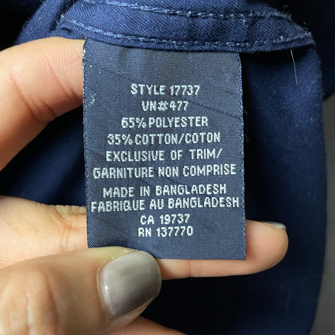 LANDMARK 빈티지 네이비 코튼 반팔 셔츠 A00770 상품이미지10