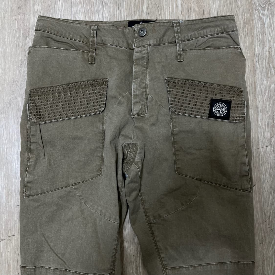 스톤아일랜드 로고 와펜 데미지 면바지 워크팬츠 L/100  상품이미지2