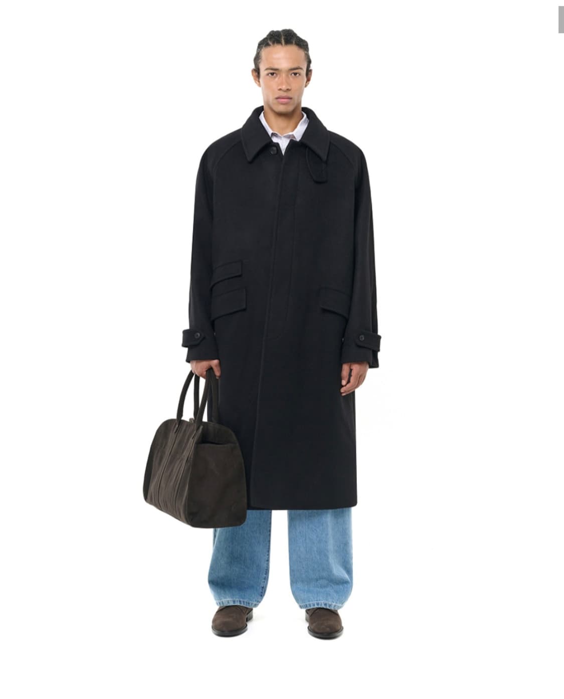비슬로우 오버사이즈 캐시미어 발마칸코트 블랙 상품이미지1