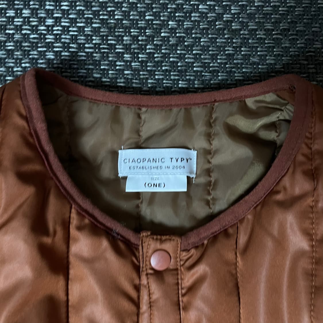 차오패닉티피 브라운 폴리 버튼 롱 패딩 F 상품이미지4