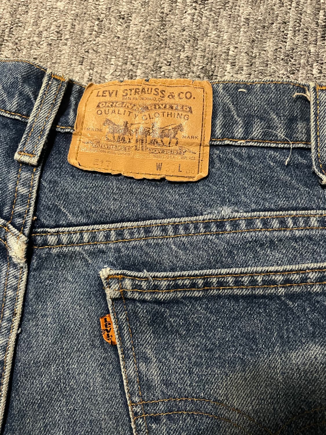 90s 리바이스 517 오렌지탭 데님 [36X36] 상품이미지4