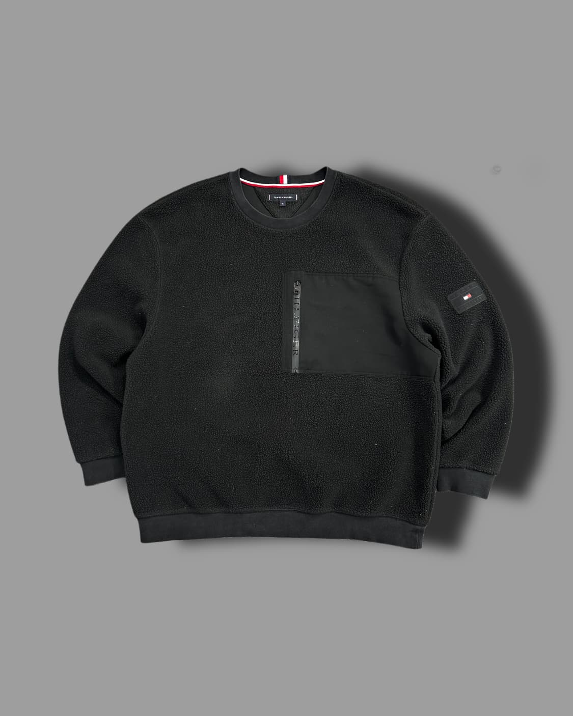 타미 힐피거 블랙 셰르파 플리스 맨투맨 XL 상품이미지4