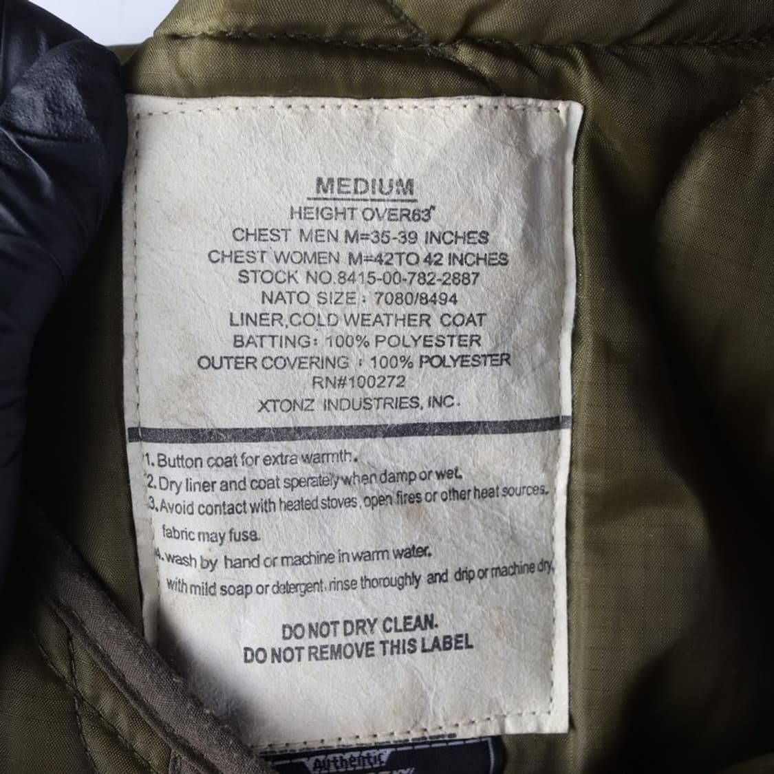 엑스톤즈 밀리터리 퀼팅 자켓 M 상품이미지6