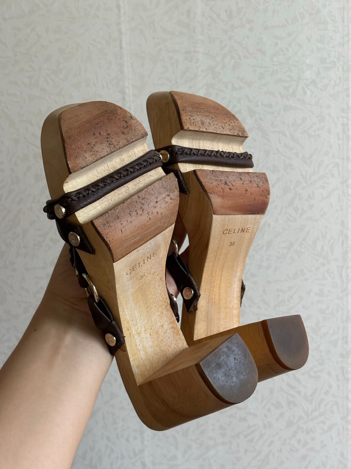Celine wood leather sandle 상품이미지4