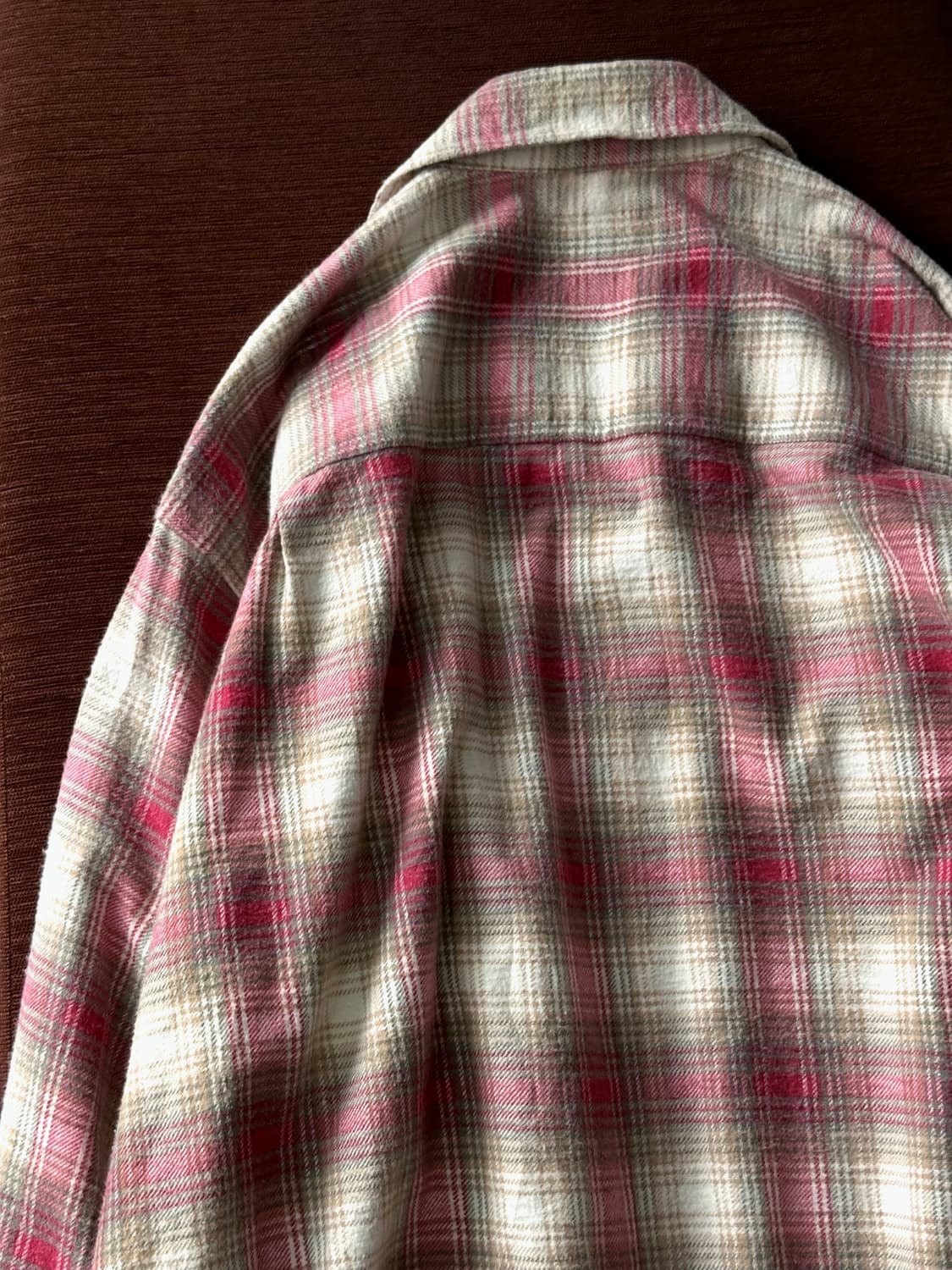 Cotton woven nel check wide shirt 상품이미지6