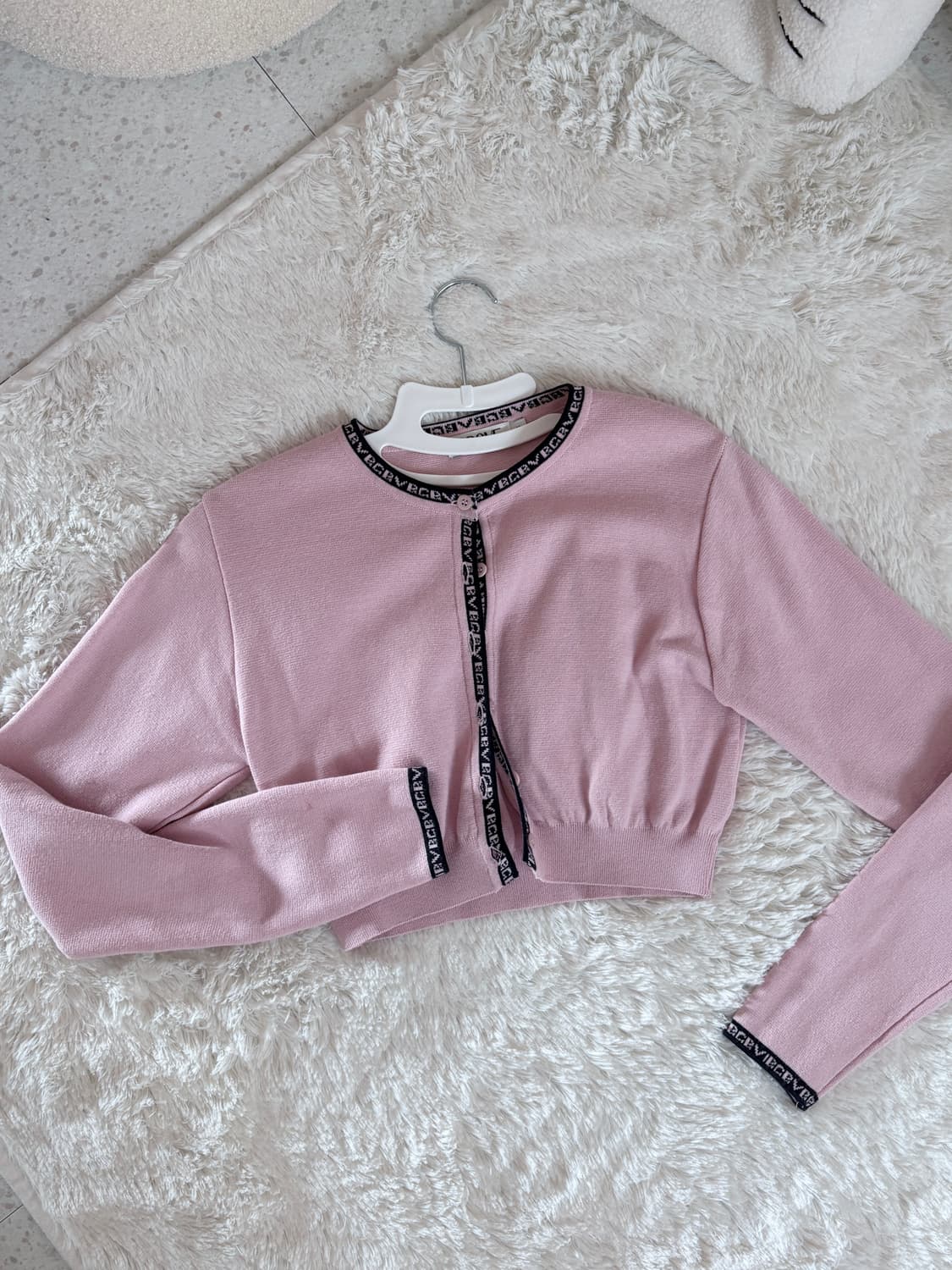  그로브 유니스 크롭 가디건 핑크 상품이미지3