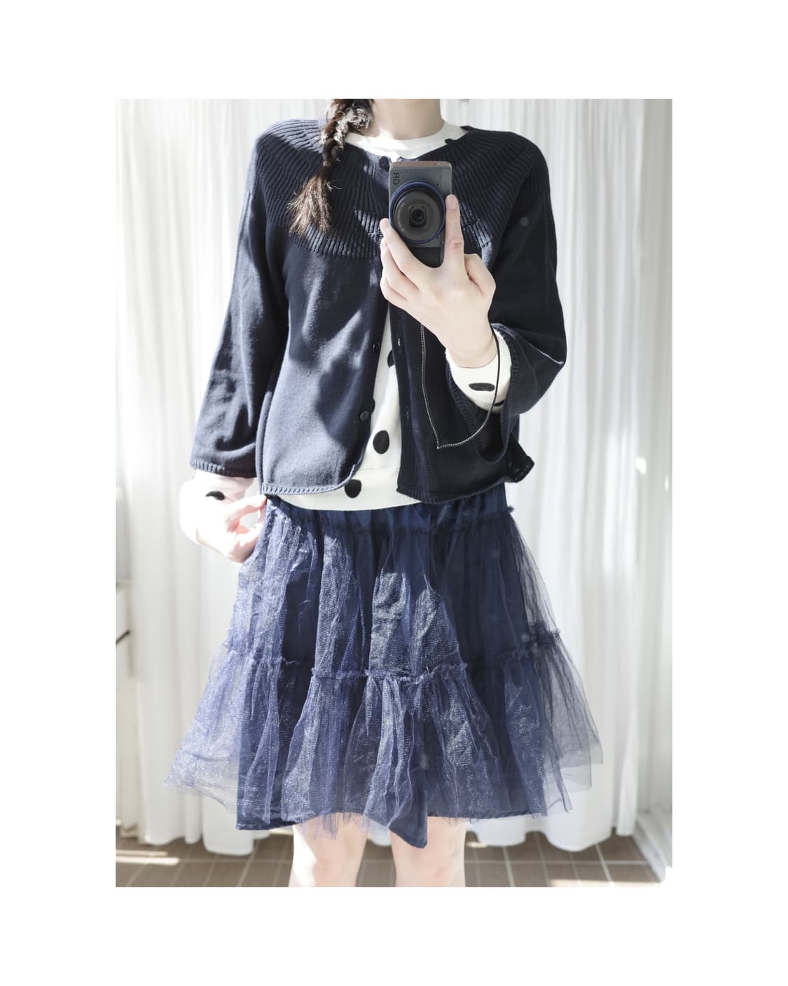 Navy shasha skirt 상품이미지4