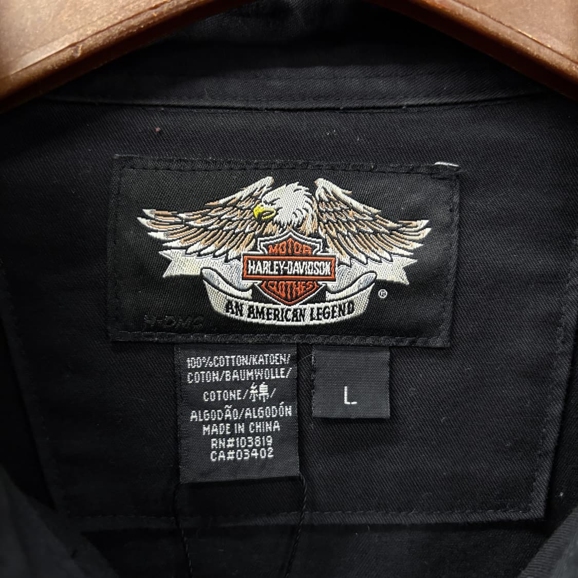 00s 할리데이비슨 치카노 플랩포켓 레터링 백프린팅 코튼셔츠 N277 상품이미지6