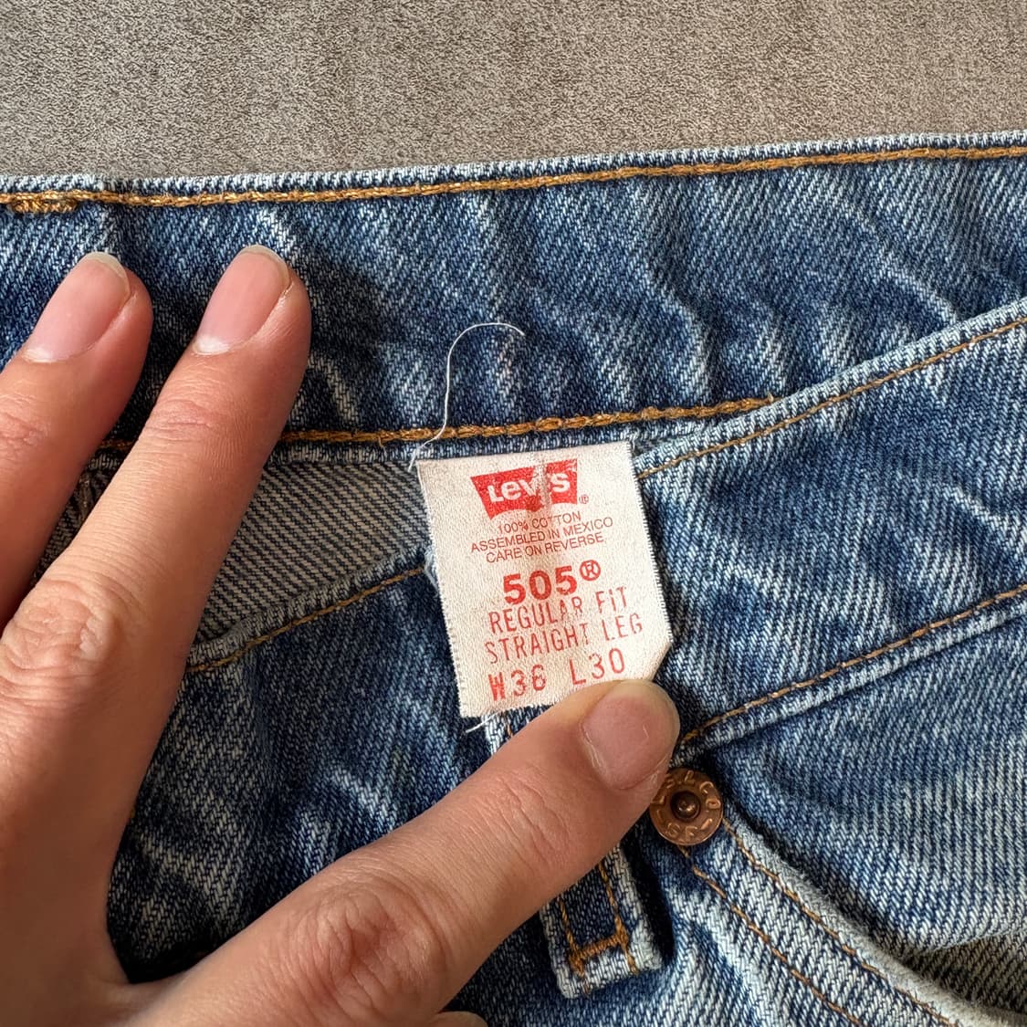 90s Levis 505 orange tap denim pants  상품이미지4