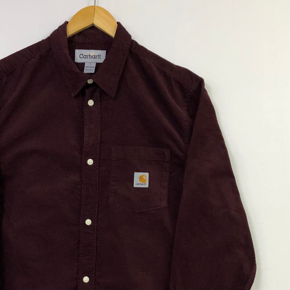 L 칼하트 버건디 코듀로이 셔츠  상품이미지1