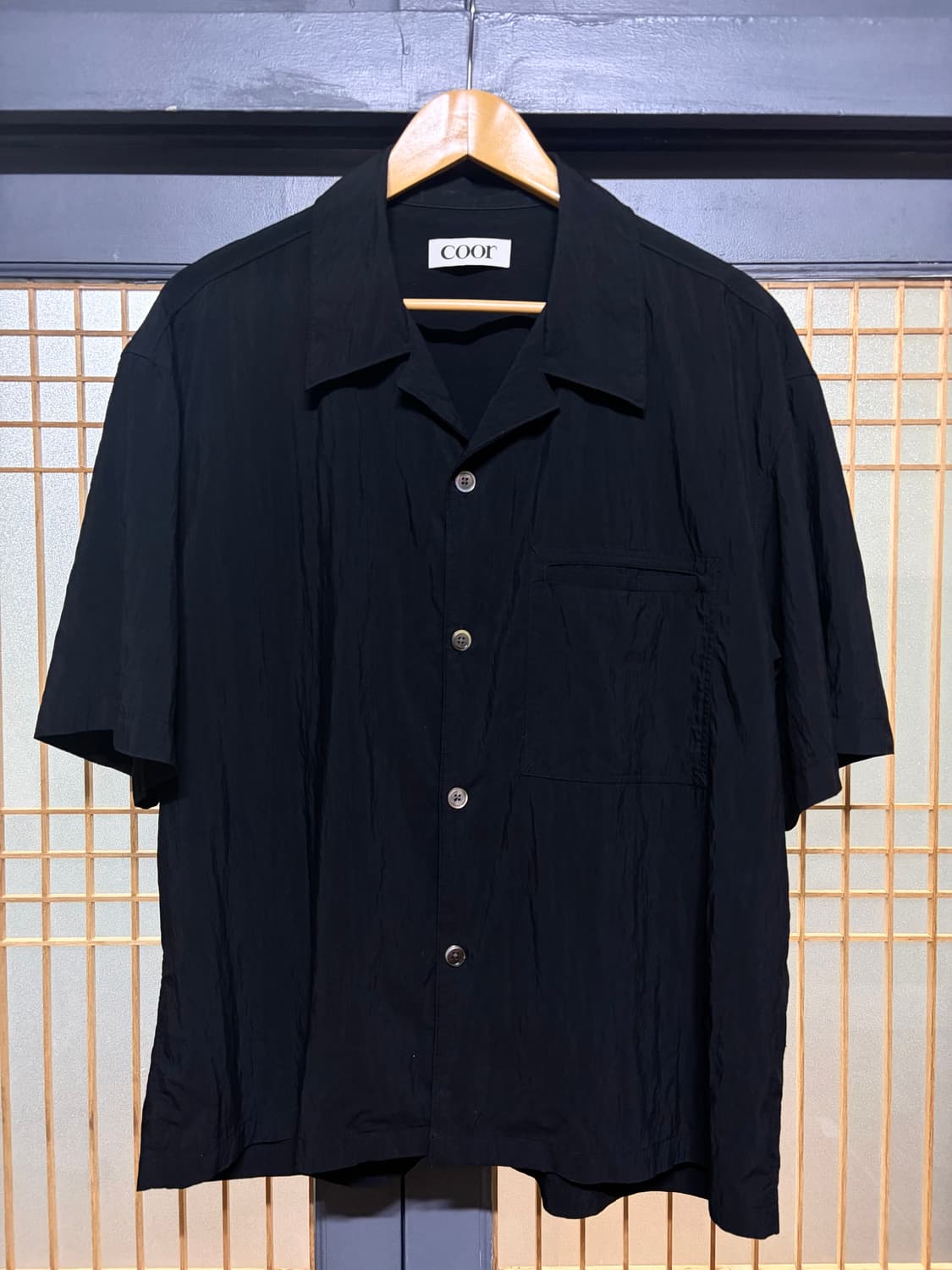 쿠어(coor) 레이온 오픈카라셔츠 상품이미지1