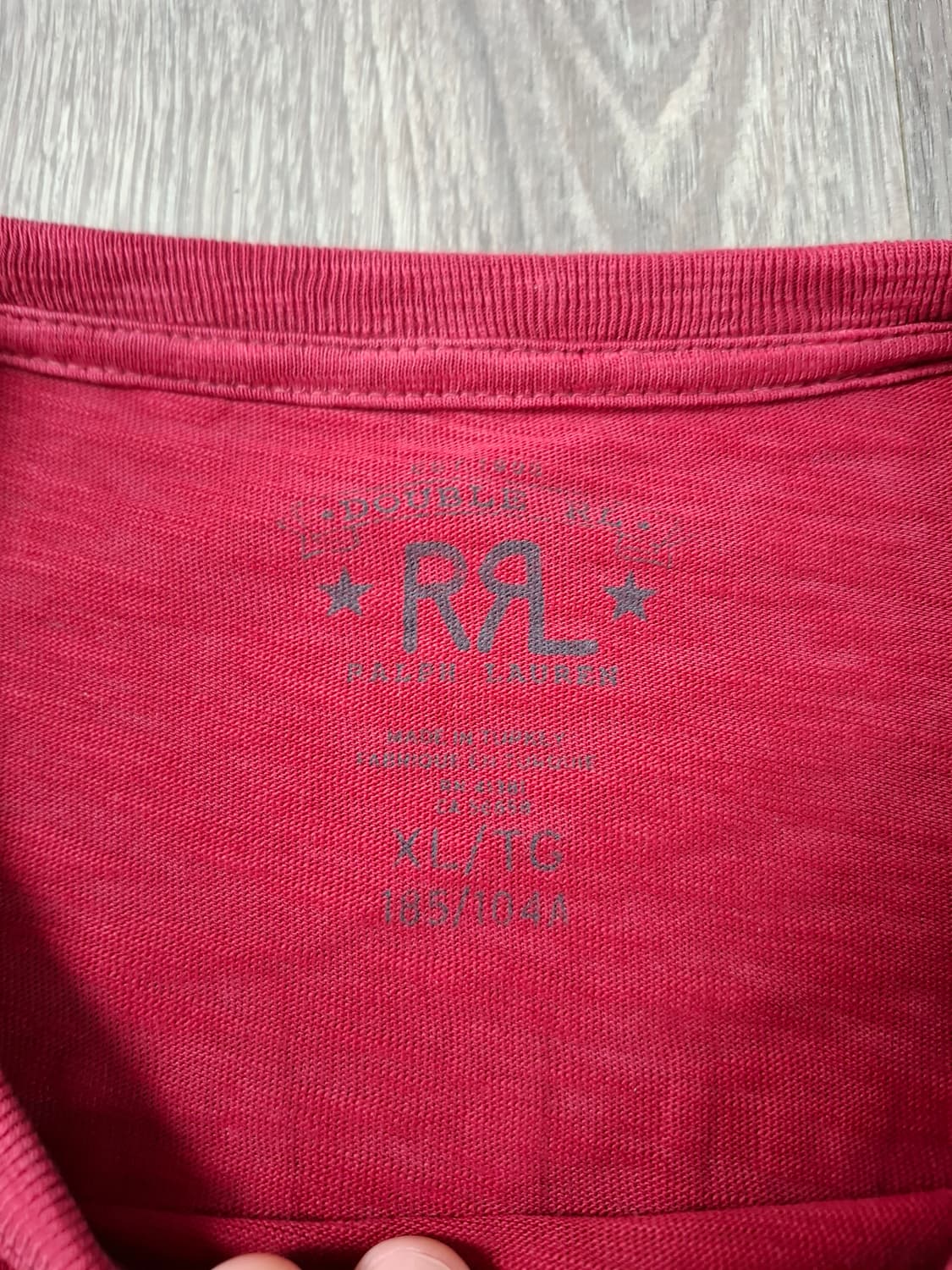 XL RRL 더블알엘 레드 오토바이 프린팅 반팔 티셔츠 상품이미지4