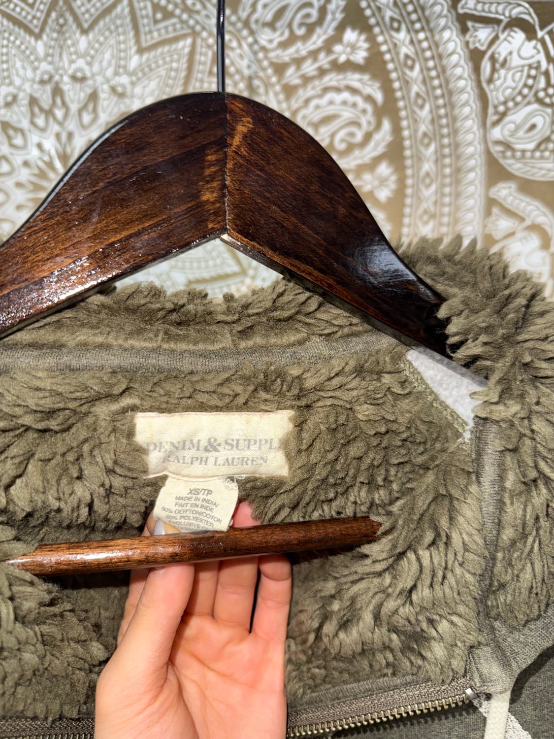 데님앤서플라이 프린팅 에스닉 양털 기모 후드집업  상품이미지6