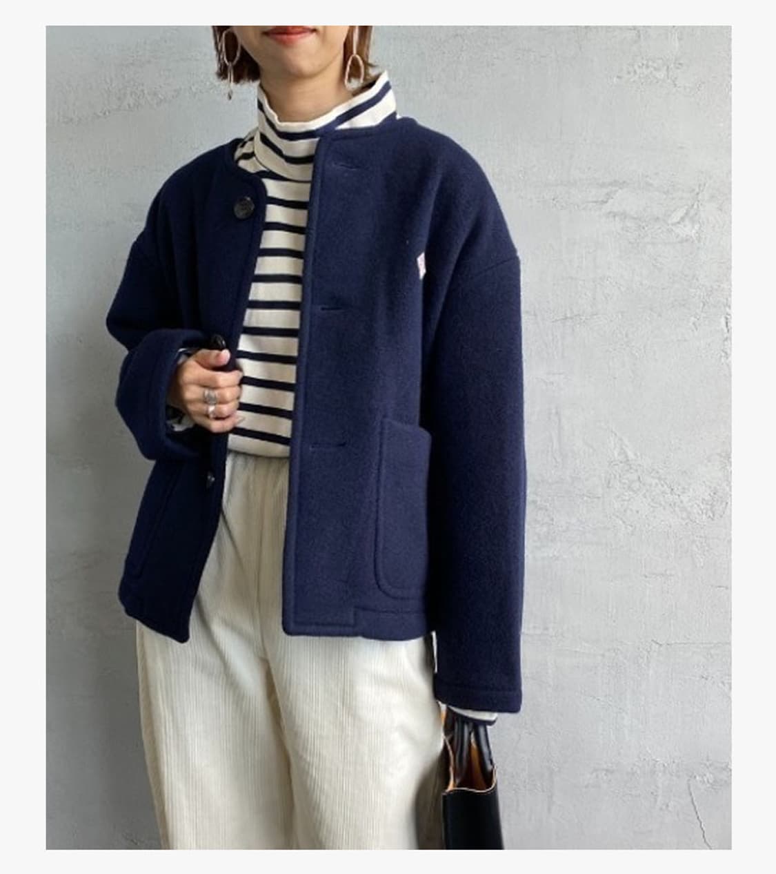 DANTON - LIGHT PILE NON COLLAR JACKET 상품이미지3