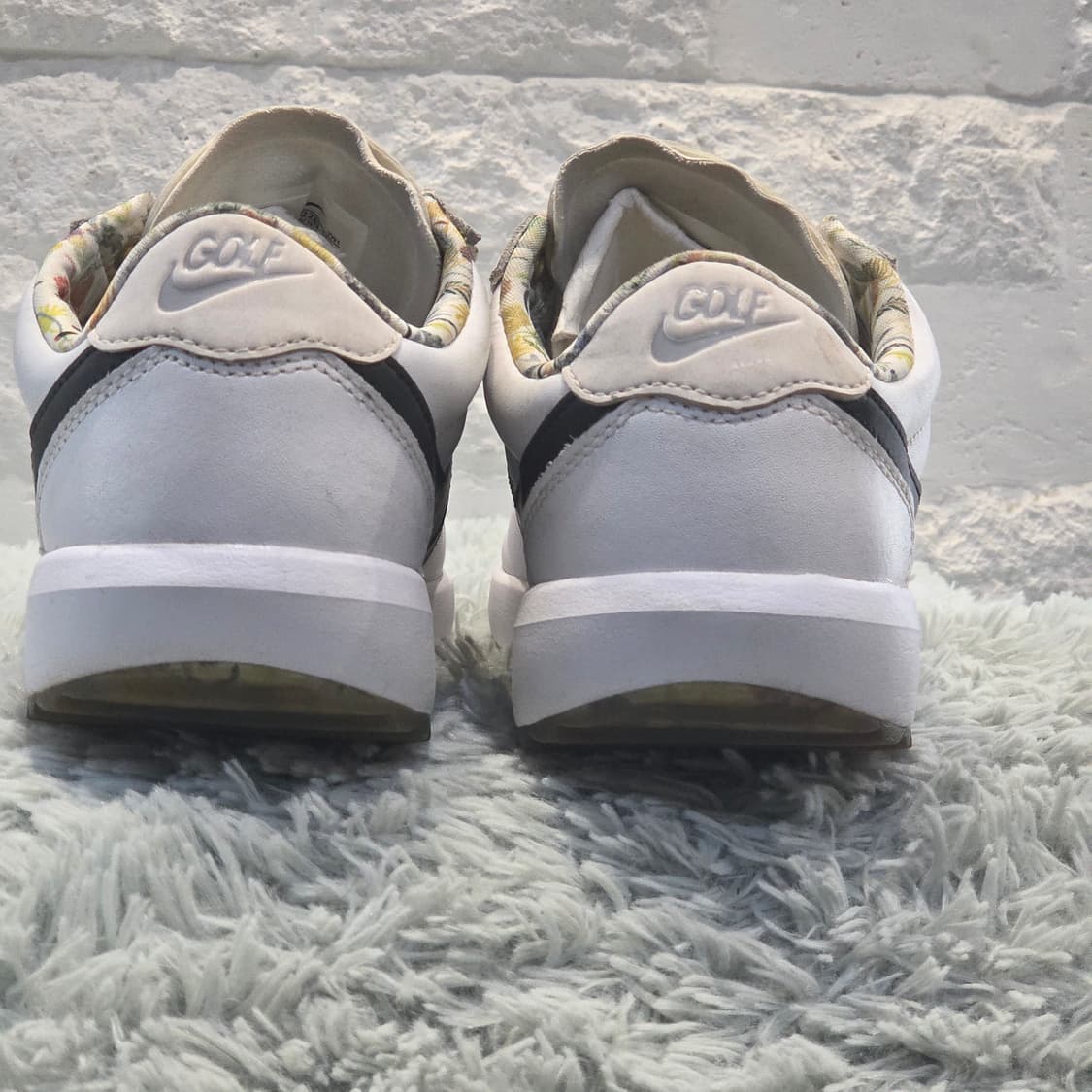 2q-9:나이키 코르테즈 G 골프 플라워 패턴 화이트 (235mm) 상품이미지3