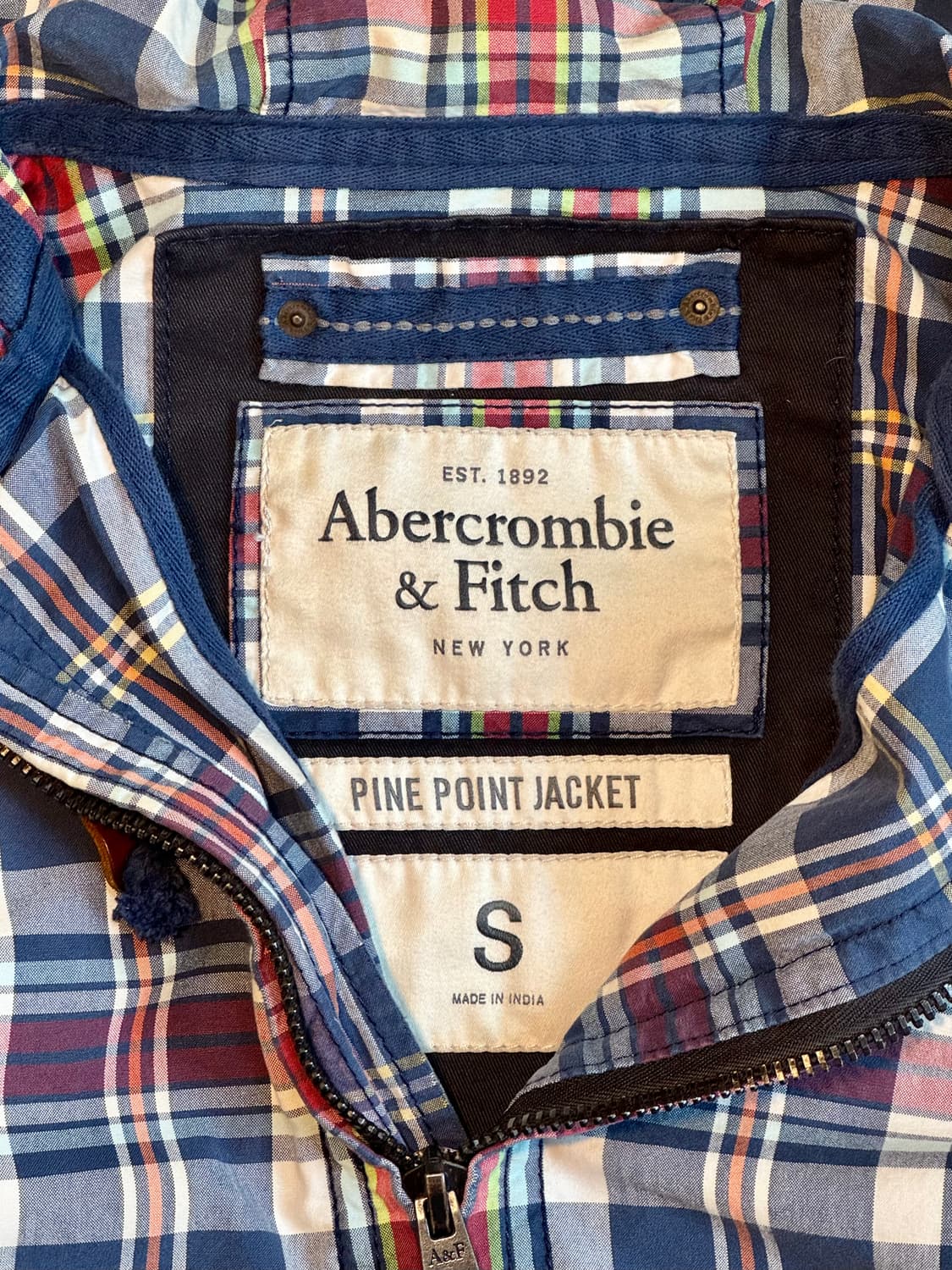 아베크롬비 마드라스 체크 후드집업 상품이미지2