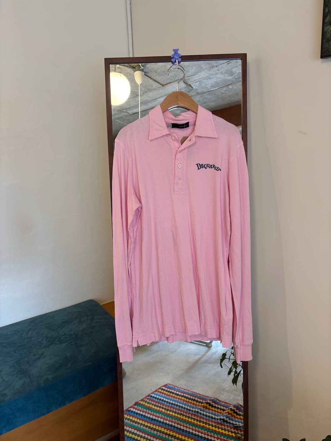 디스퀘어드2 핑크색 긴팔 폴로티셔츠 상품이미지2