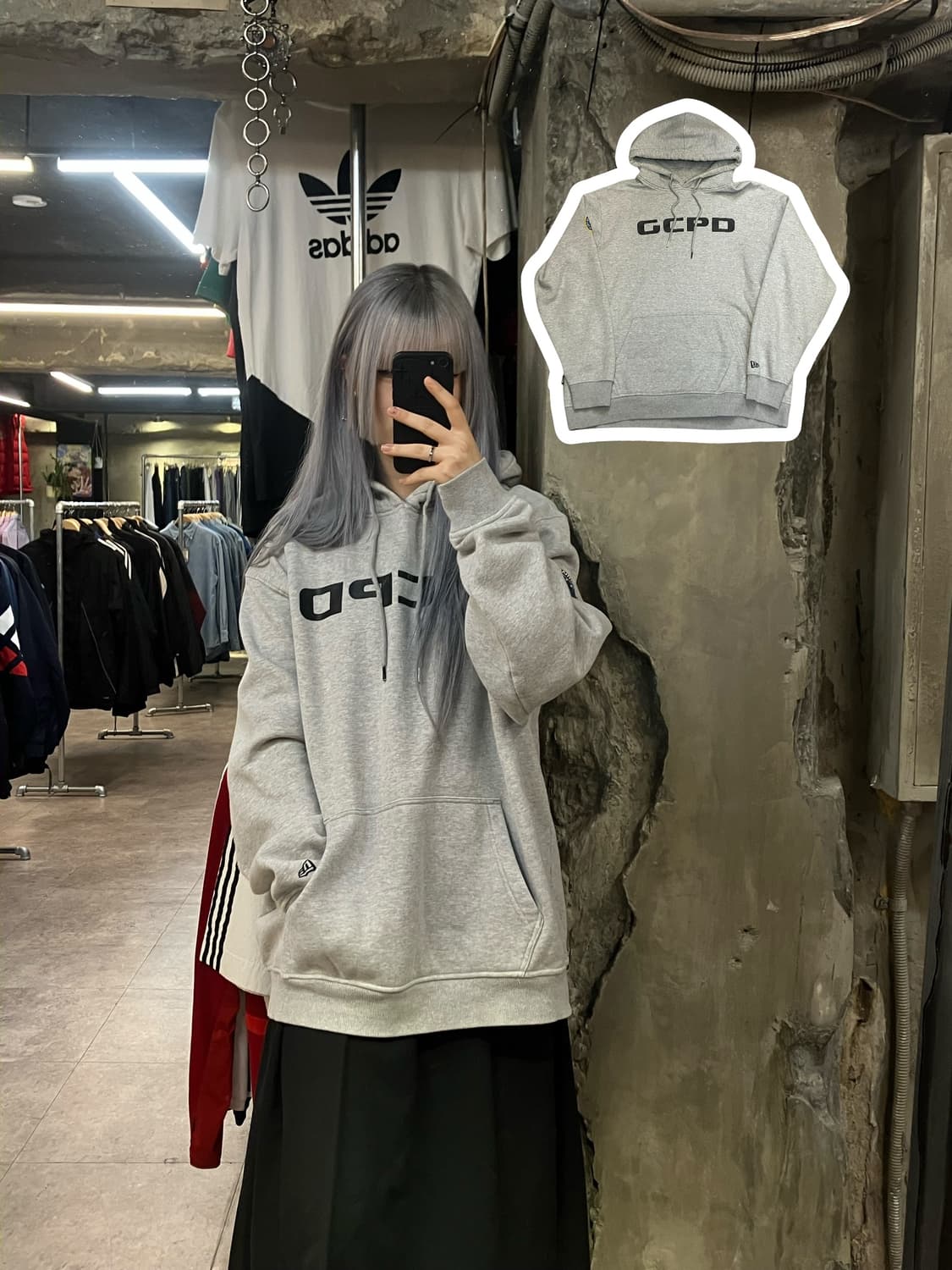 뉴에라 배트맨 80주년 기념 GCPD 기모 후드티 그레이 110  #cs 상품이미지1