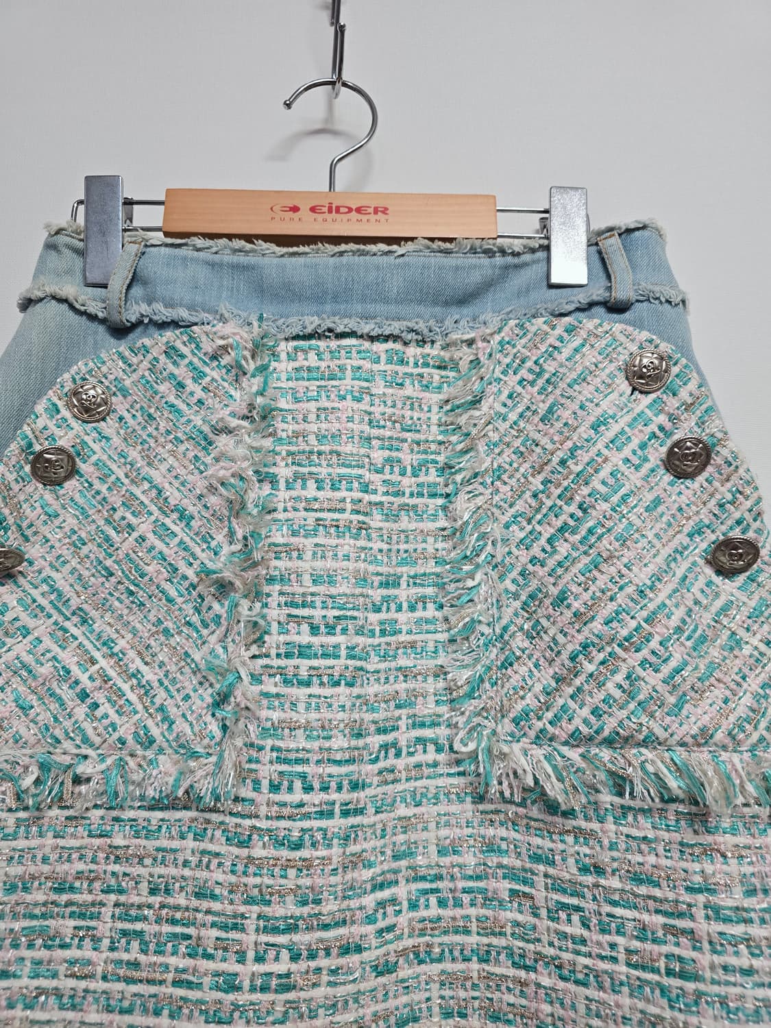 오즈세컨 트위드 데님 포인트 스커트 상품이미지2