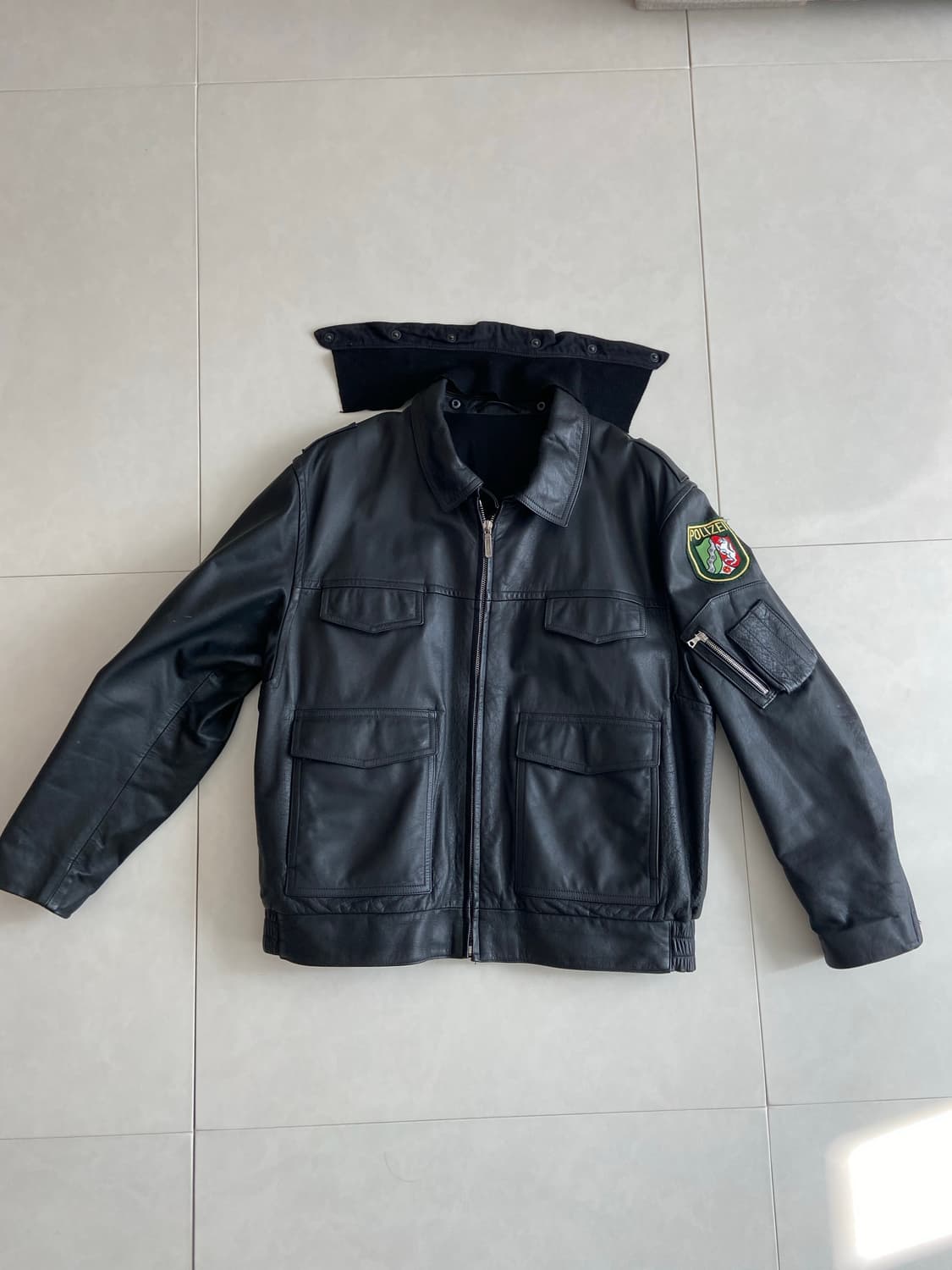 빈티지 독일경찰 Polizei 레더자켓 상품이미지1