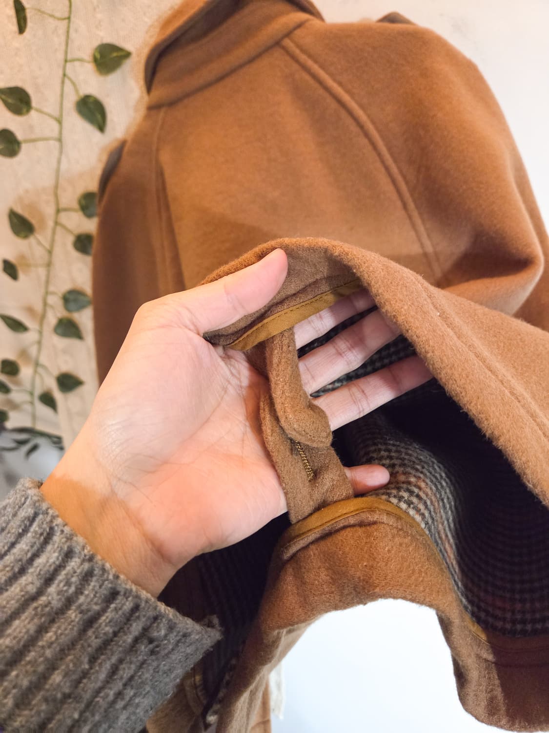 카멜 케이프 코트 상품이미지7