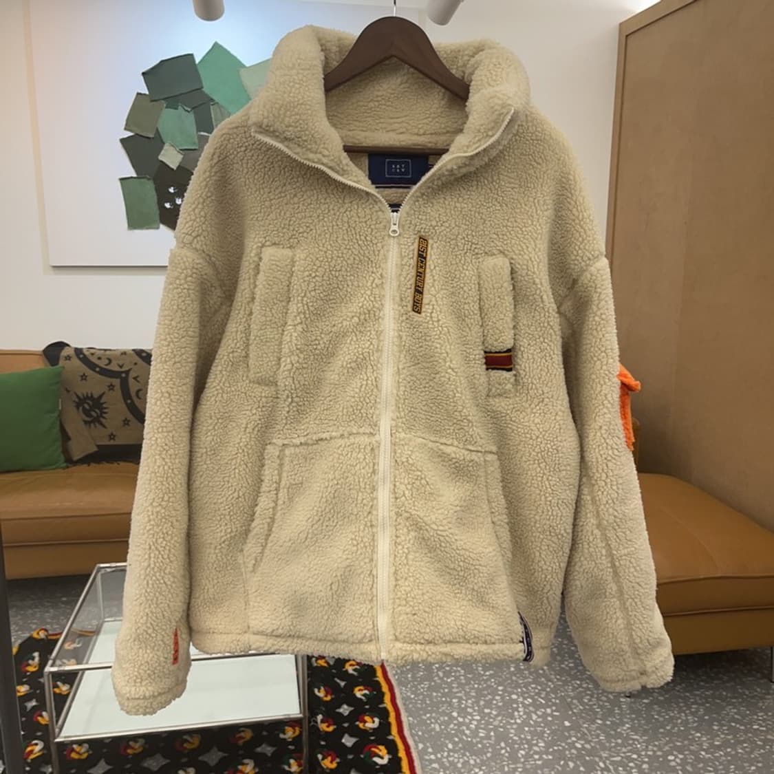 로맨틱크라운 키치 유니크 오렌지포켓 빅 오버핏 후리스 XL C07226 상품이미지3