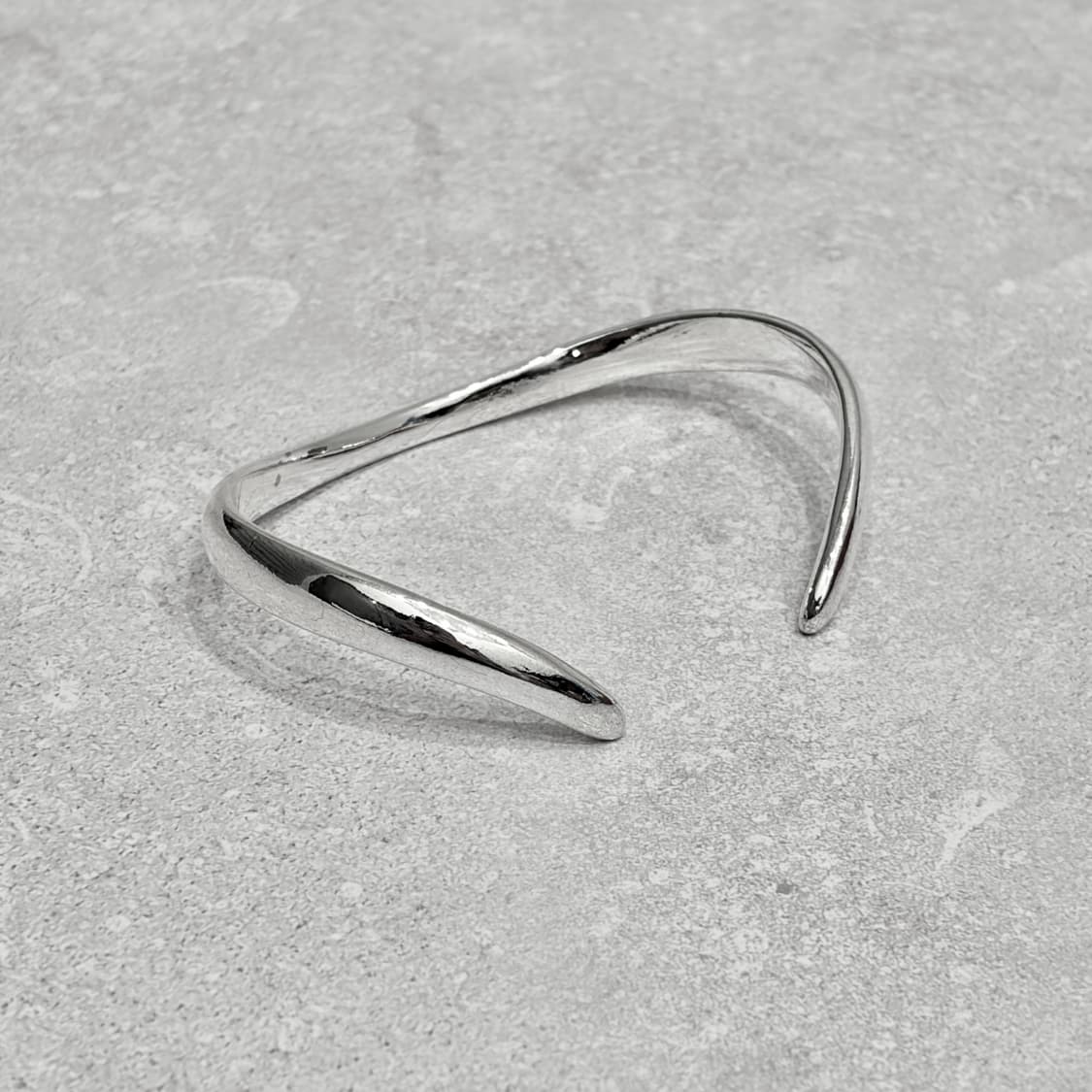 Oribell 커브드 925실버 오브제 오픈 뱅글 팔찌 상품이미지1