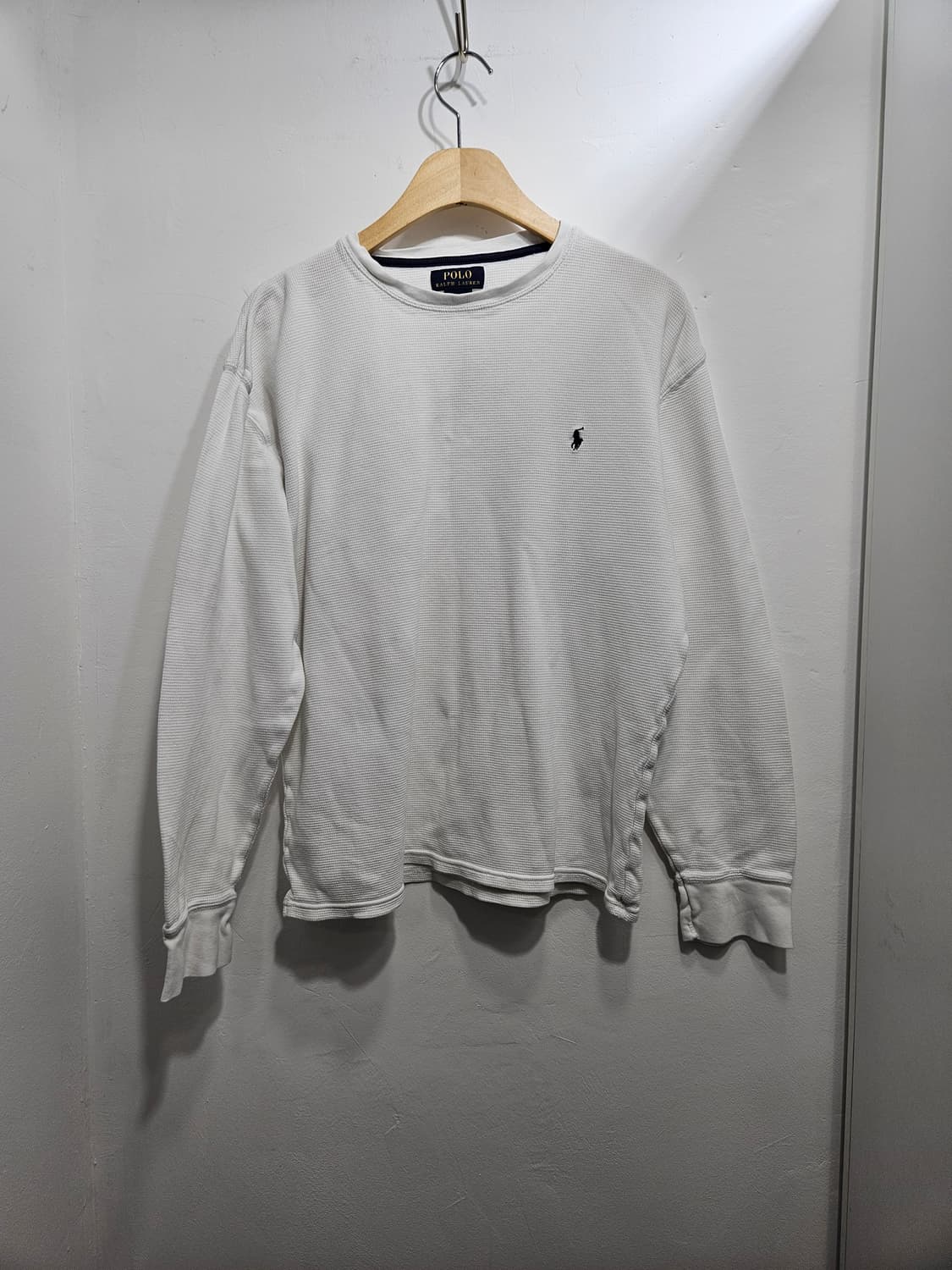 폴로랄프로렌 화이트 와플 긴팔티 XL 상품이미지1