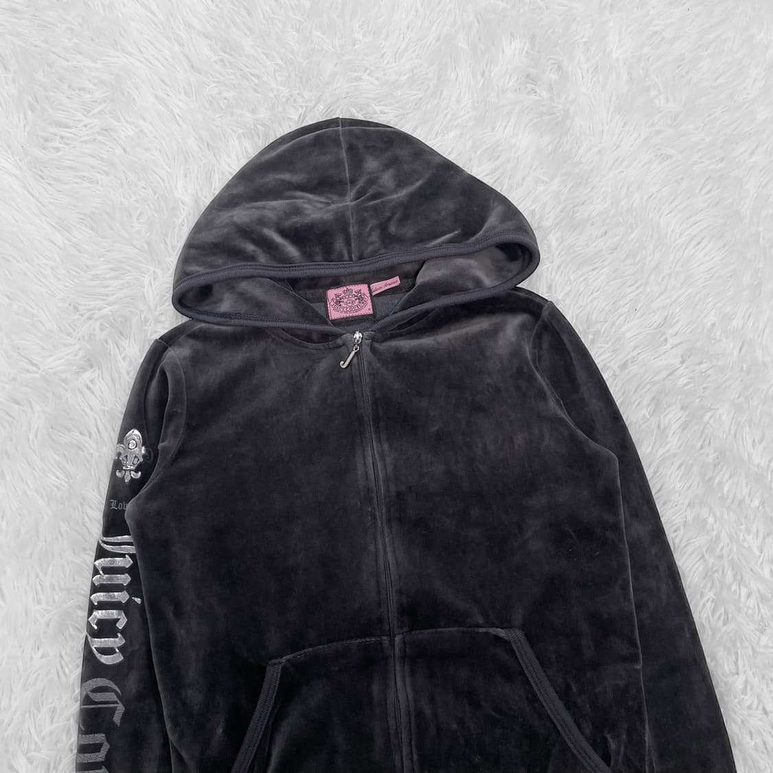 쥬시꾸띄르 로즈 벨벳 후드 집업 상품이미지5