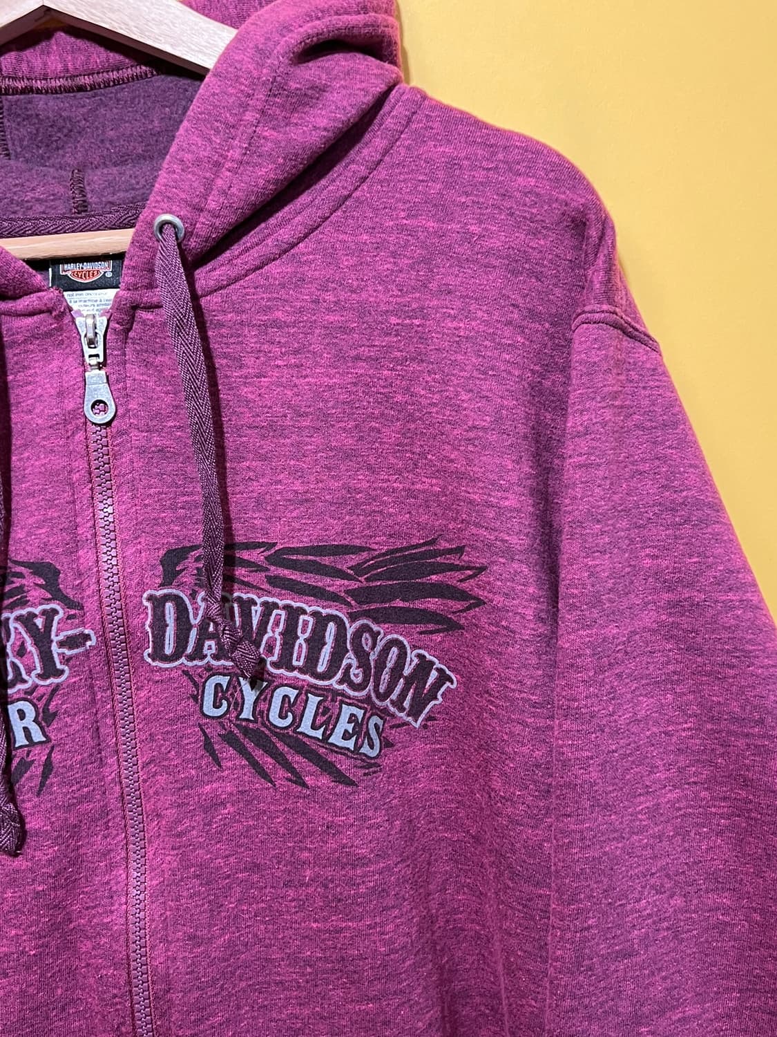 00s [여성3XL] 할리데이비슨 윙 그래픽 Y2K 집업 후드티 상품이미지2